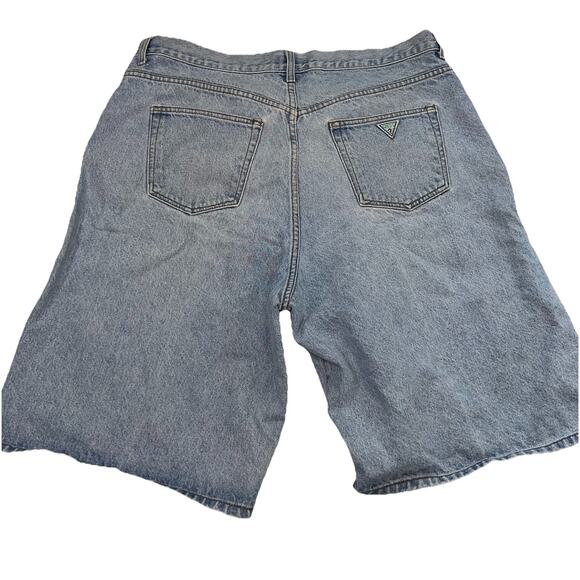 GUESS Jean Shorts Mens Size 40 Baggy Jorts Hip Hop Dad True Vintage Streetwear - Picture 9 of 13